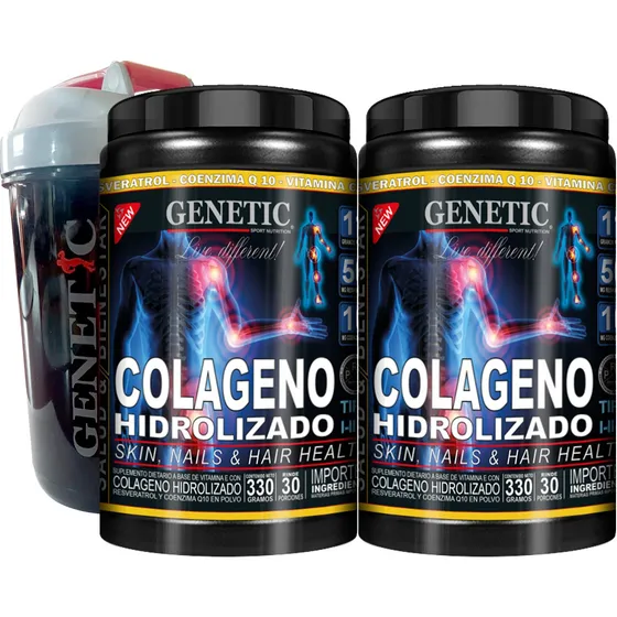 2 Colageno Resveratrol Q10 Vit C E 60 Servicios Vaso Genetic