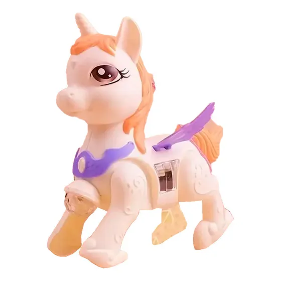 Juguete De Unicornio Pony Juguete Musica Camina + Baterias Color Beige