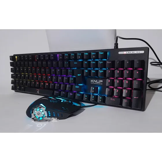 Kit Gamer Teclado Mecanico Mouse Ergonomico Led Rgb Rainbow