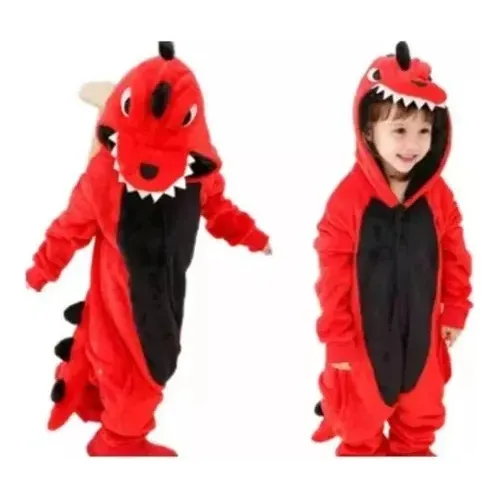 Pijama Y Disfraz Polar Para Niños Dinosaurio