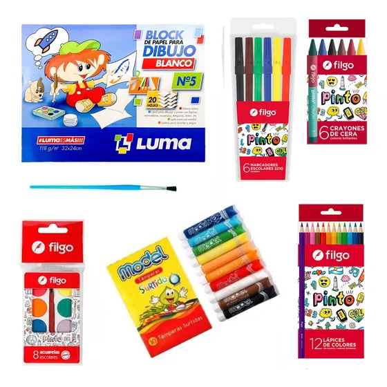 Kit De Arte En Casa Para Niños Super Económico Para Colorear