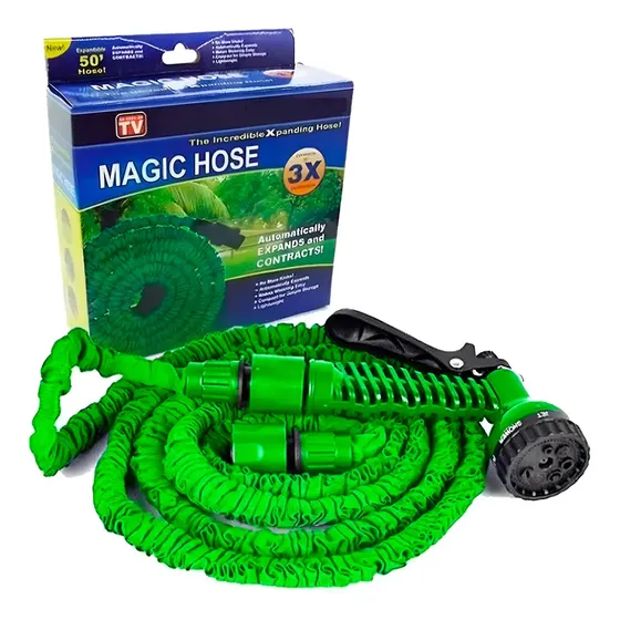 Manguera Expansible Magic Hose 30 Metros con Pistola 7 Chorros Verde | Cuotas sin interés