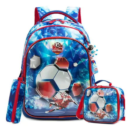 Mochila De Fútbol Para Niños, Mochilas Con Lonchera Para Est