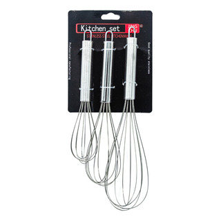 Kit De Batidores De Mano Multiusos Acero Inoxidable 3pz Kit De Batidores De Mano Multiusos Acero Inoxidable 3pz