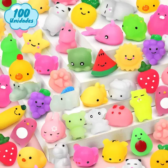 Set De 100 Mini Mochis Squishies Antiestrés Kawaii Animales Juguetes Suaves Relajantes Para Niños Y Adultos Decoración Para Escritorio Y Regalo Ideal Figuras De Goma Suave Para Estrés Y Ansiedad