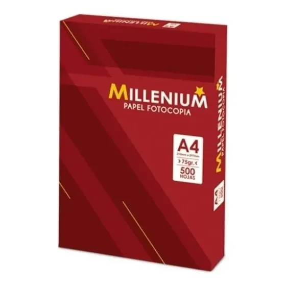 Papel Bond A4 75g Mate 500 Hojas Blanco Para Impresión Fotocopia Milenium | Cuotas sin interés