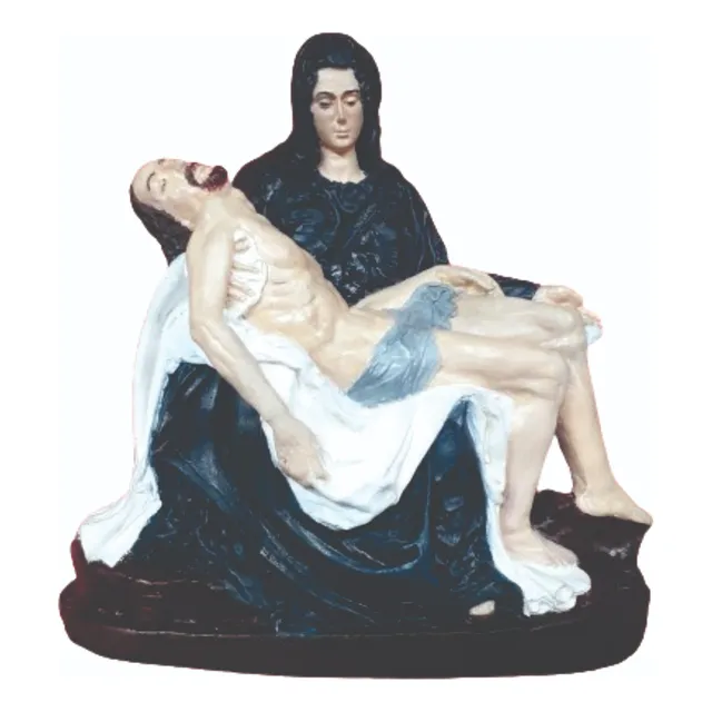 Imagen Estatua La Piedad Yeso Pintado A Mano - Jesús Y María