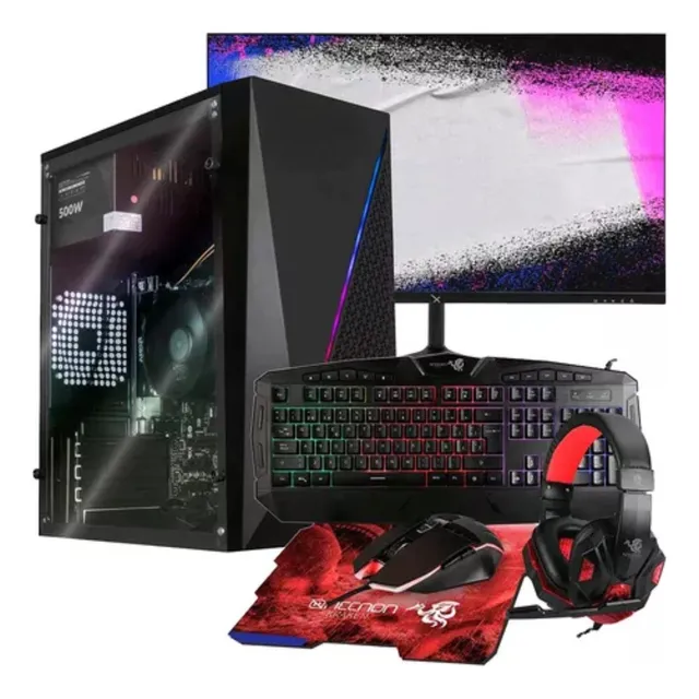 Kit Pc Gamer Monitor 27 Ryzen 3 3200g Ssd 500gb Ram 8gb Rgb