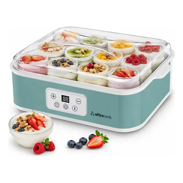 Yogurtera Digital Ultracomb Yg 2712v 12 Frascos Vidrio Temporizador 2.2Lts