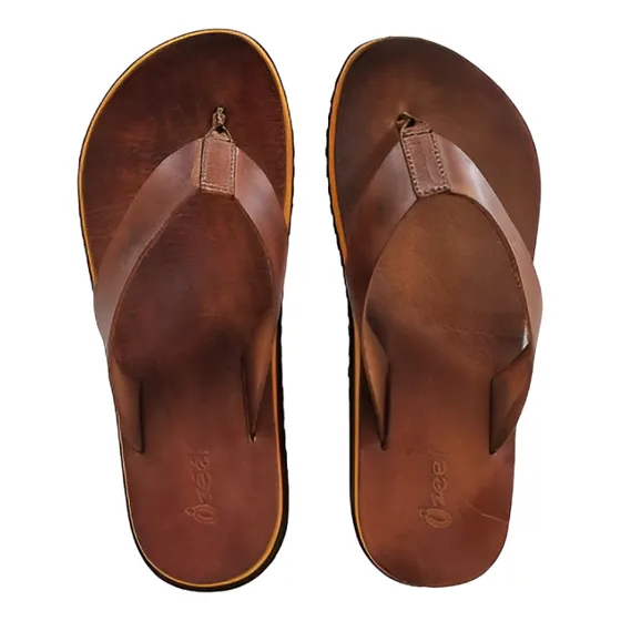 Chinelo Masculino Couro Ozéé  Macio Antiderrapante Durável