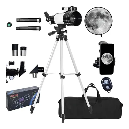Telescópio Astronômico 70mm Com Tripé F300 70m F30070m Ultra Cinza