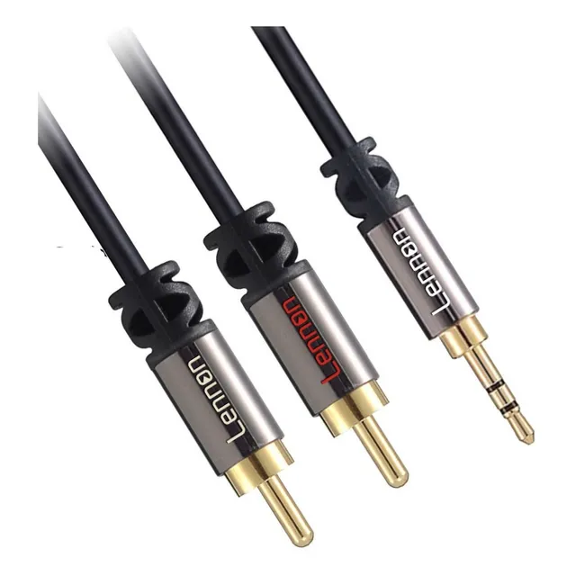 Cable Auxiliar Metálico Lennon Ln-ar180 3.5mm A 2 Rca 1.8m