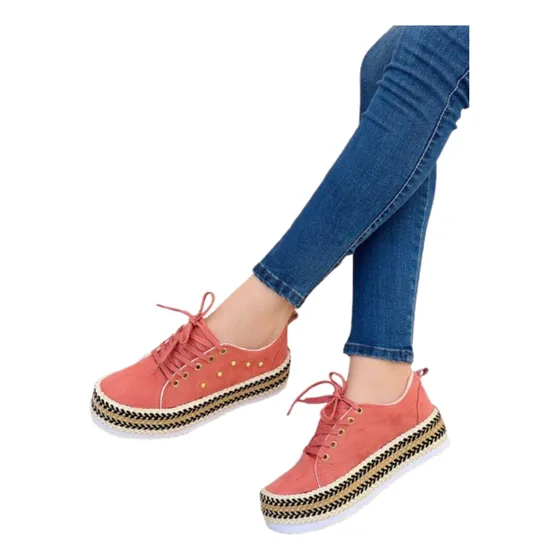 Zapato De Plataforma Con Yute Para Dama