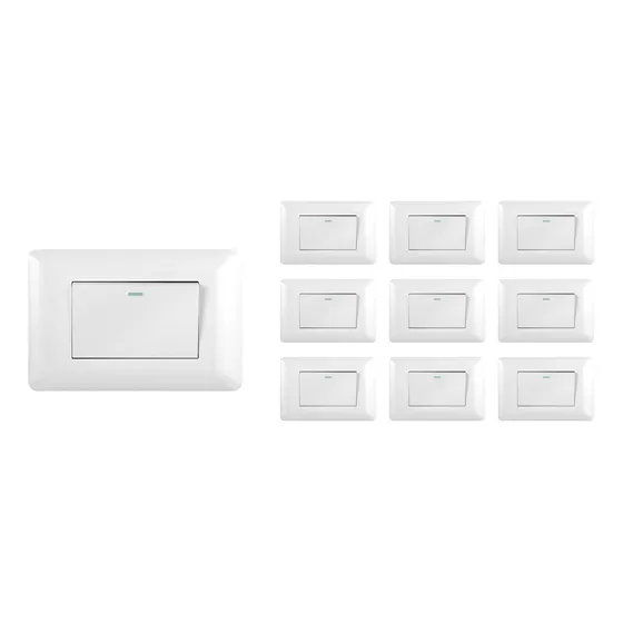 Pack X10 Interruptor Simple 9/12 10a 250v Blanco Certif Sec Corriente Nominal 10 A