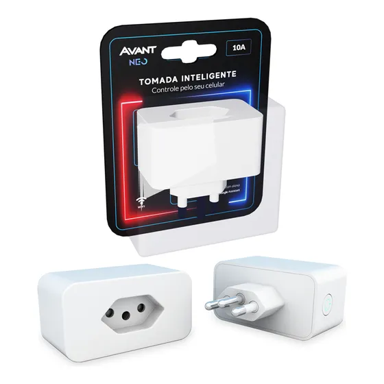 Tomada Inteligente Wifi 10a NEO Smart Alexa Google Tuya Smart Life 110v 220v Bivolt Avant Branco