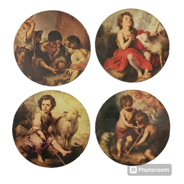 Posavasos Estilo Vintage Arte Pinturas Miguel Angel 4 Unid