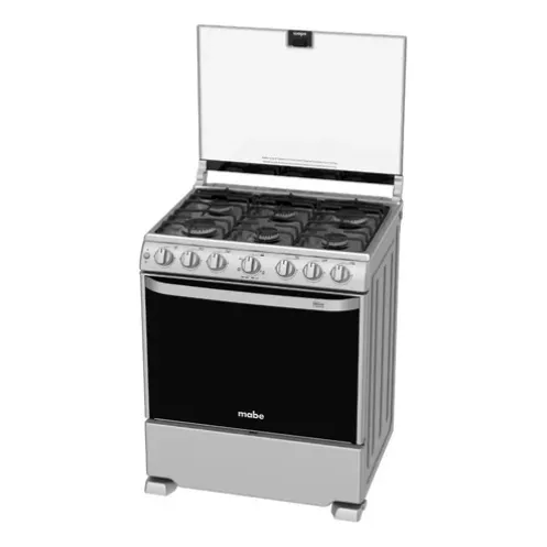 Cocina Mabe De Gas  76cm 6 Hornillas Con Tapa De Vidrio