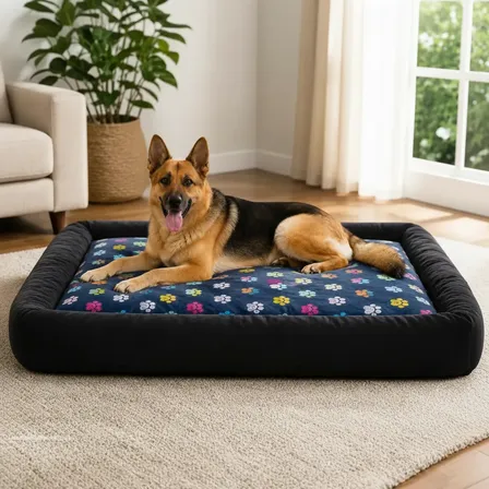 Cama Pet Grande 100x70 Lavavel Com Ziper Impermeavel Luxo