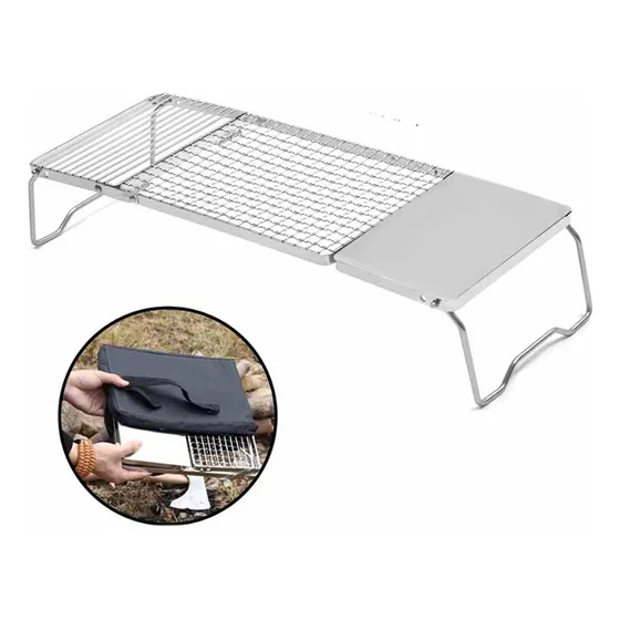 Parrilla Plegable Para Camping De Acero Inoxidable
