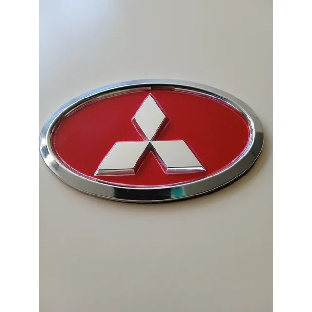 Emblema Ovalado Cromado Tres Diamante De La Mitaubishi