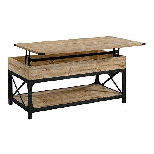 Sauder 426153 Mesa De Café De Acero Con Parte Superior Eleva