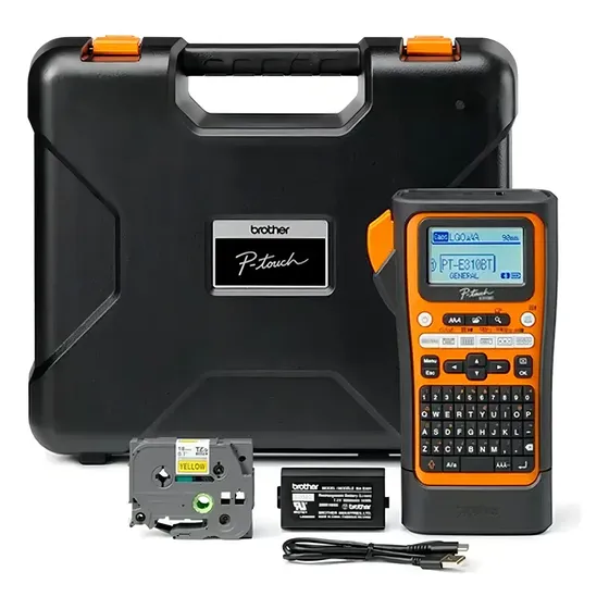 Etiquetadora electrónica portátil Brother P-touch PT-E310Btvp, color naranja | Cuotas sin interés