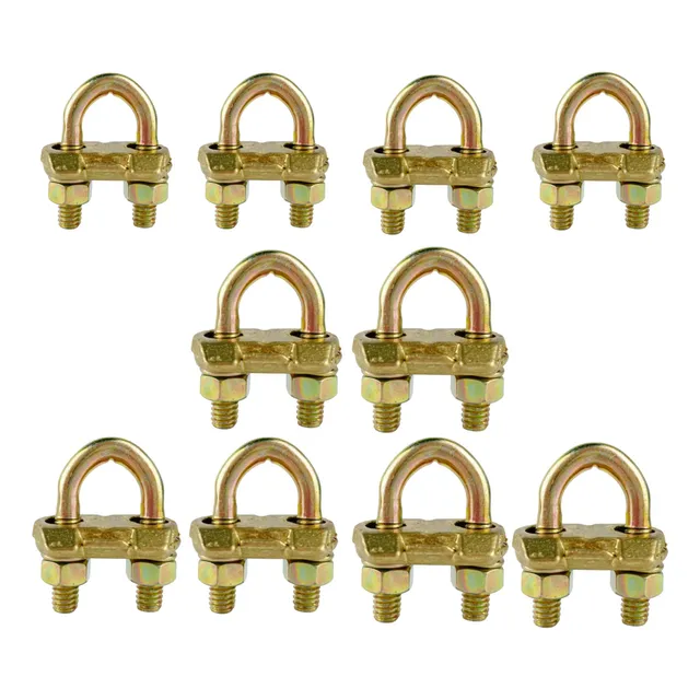 Kit 10 Grampo Conector Clips Haste Aterramento Duplo 1/2-5/8