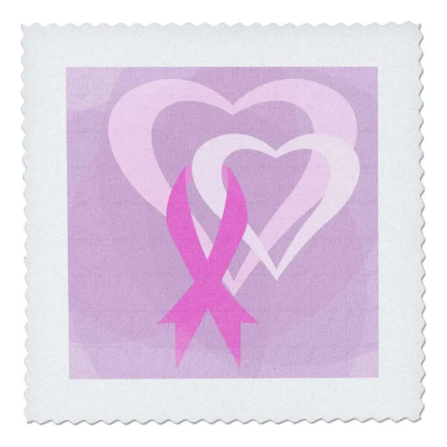 3drose Pink Ribbon Hearts- Concientización Sobre El Cáncer D