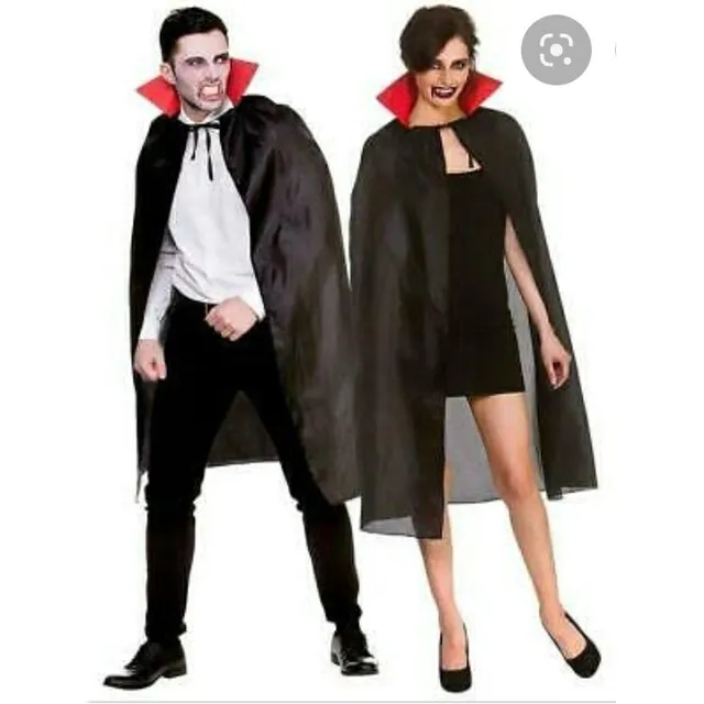 Capa Vampiro Bruja Mago Talla M Disfraz Halloween 110cm