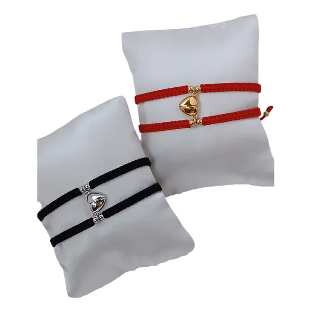 Set Pulseras De Parejas Amor/amistad Corazón Con Imán