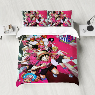 Juego De Colcha De Fútbol De Una Pieza De Anime, Doble Juego De Colcha De Fútbol De Una Pieza De Anime, Doble