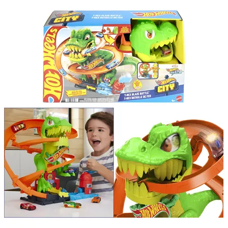 Pista De Carrinhos Hot Wheels T-rex Jurassic World Multicolor