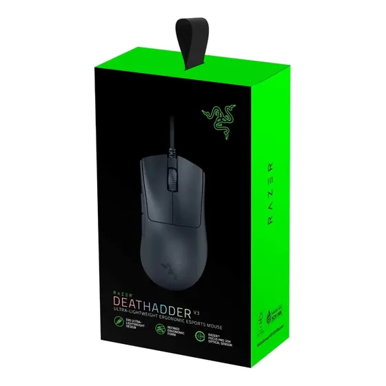 Mouse Gamer Razer DeathAdder V3 con Cable y Sensor Óptico de 30000 DPI | Cuotas sin interés