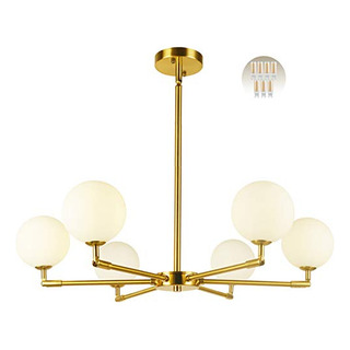 Lámpara Colgante Moderna 6 Luces Baoden, Acabado Latón Lámpara Colgante Moderna 6 Luces Baoden, Acabado Latón
