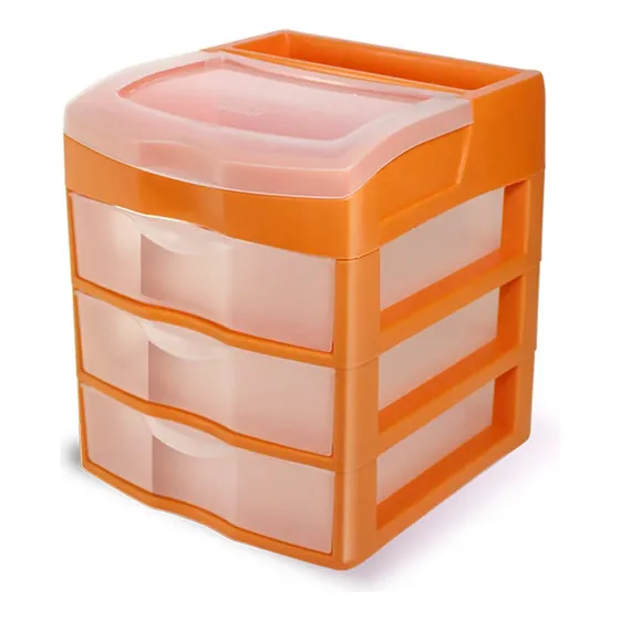Gavetero, Organizador Plástico Mini Premium 3 Gavetas