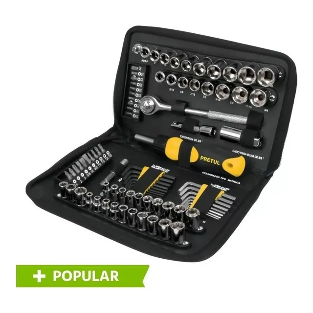 Juego De Herramienta 85pz Copa Reparación Carro Moto Pretul