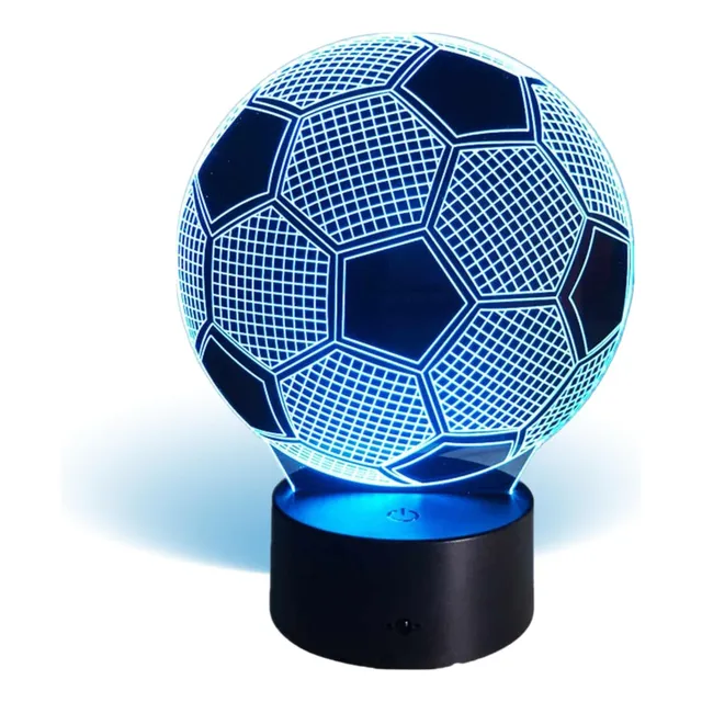 Lámpara Led Ilusión 3d Balón Fútbol Decoración Luz De Noche