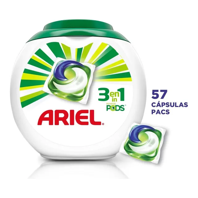 Cápsulas De Detergente Ariel Pods 3 En 1, - 57 Capsulas
