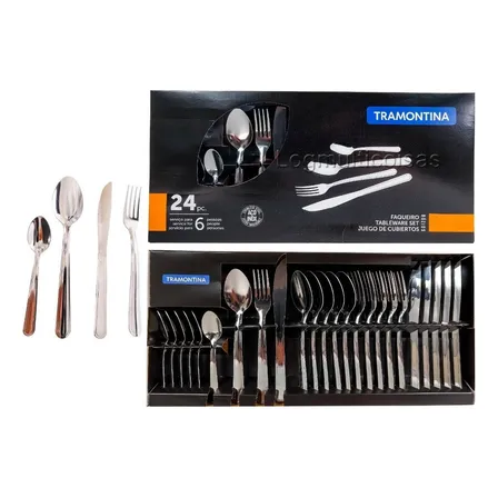 Faqueiro 24 Peças Buzios Inox 23799071 Tramontina Cor Cinza Claro