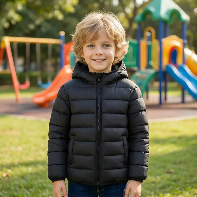 Jaqueta Puffer Infantil Masculino Pelinhos Touca Frio Luxo