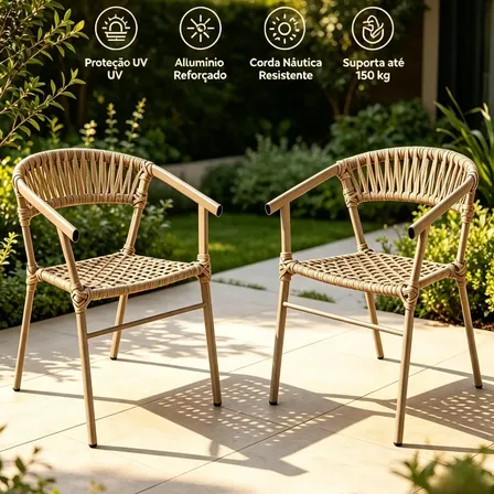 Conjunto Barcelona 2 Poltronas Cadeiras De Jantar Relax 90 Bege