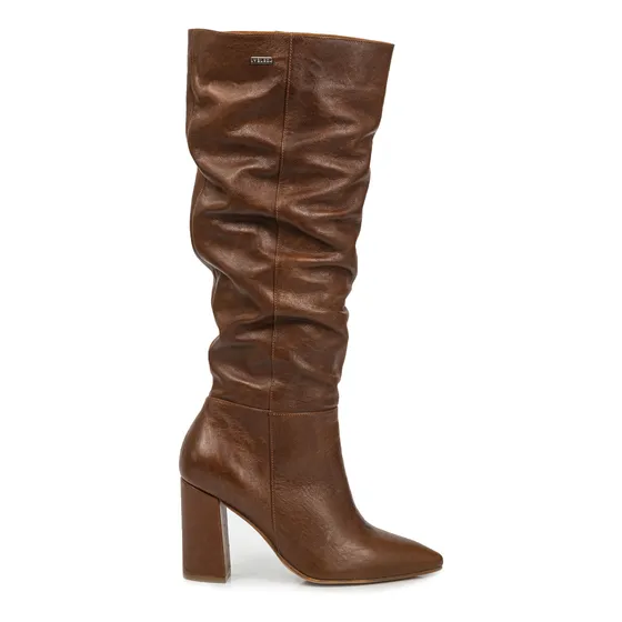 Botas Tacón Caña Alta Kaskai Para Mujer Miel Vélez