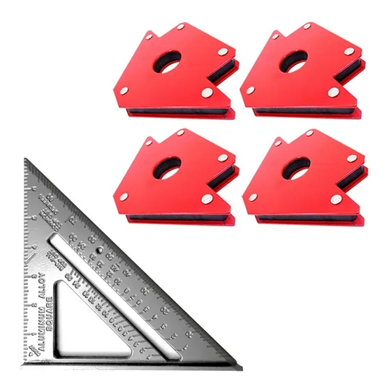 Pack 4 Escuadras Magneticas Para Soldar 25 Lbs + Esc. Rápida