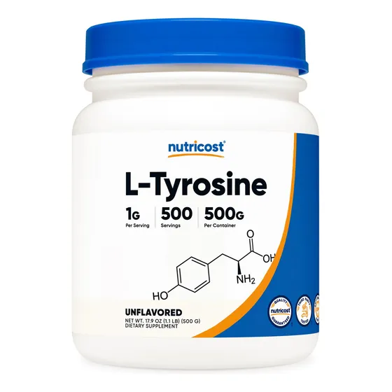 Suplemento Nutricost L-tirosina En Polvo 500 G 1000 Mg/porci