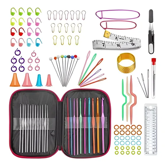 Kit De Agujas Y Accesorios Para Tejer Crochet 100 Piezas