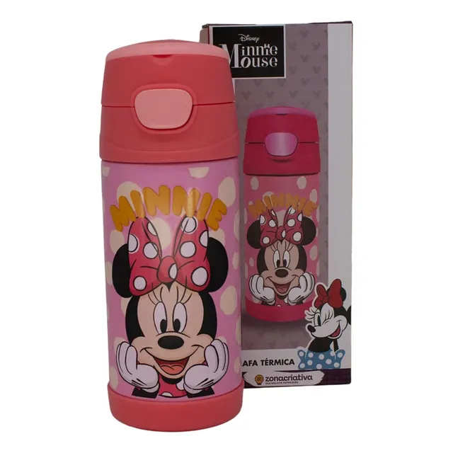 Garrafa Térmica Infantil Top Handle 350ml Oficial Minnie
