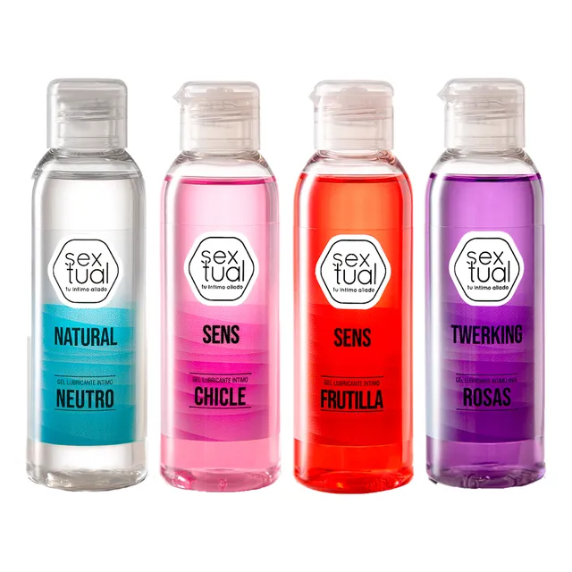 Pack X4 Lubricantes Gel Intimo Sextual 80ml Sabores