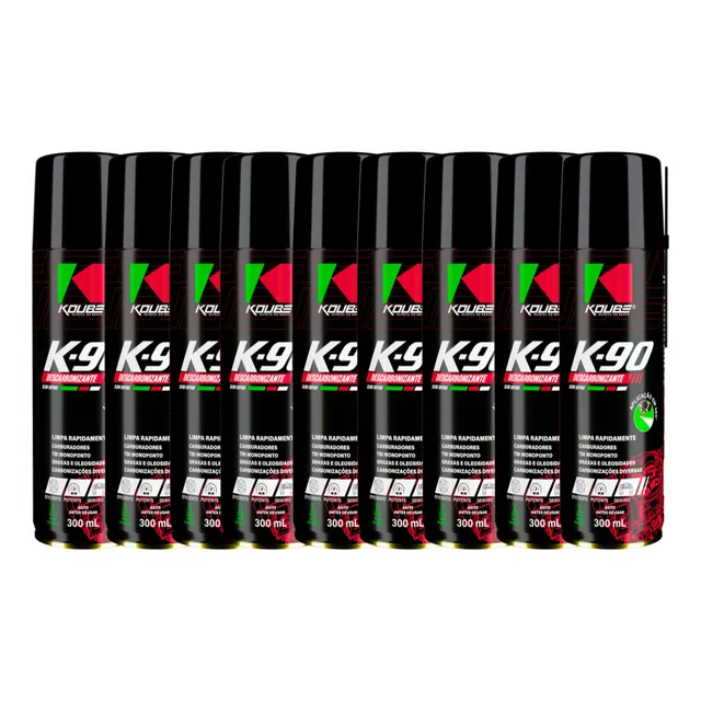 Kit 9 Descarbonizante K90 Slow Drying Carburador Protetores