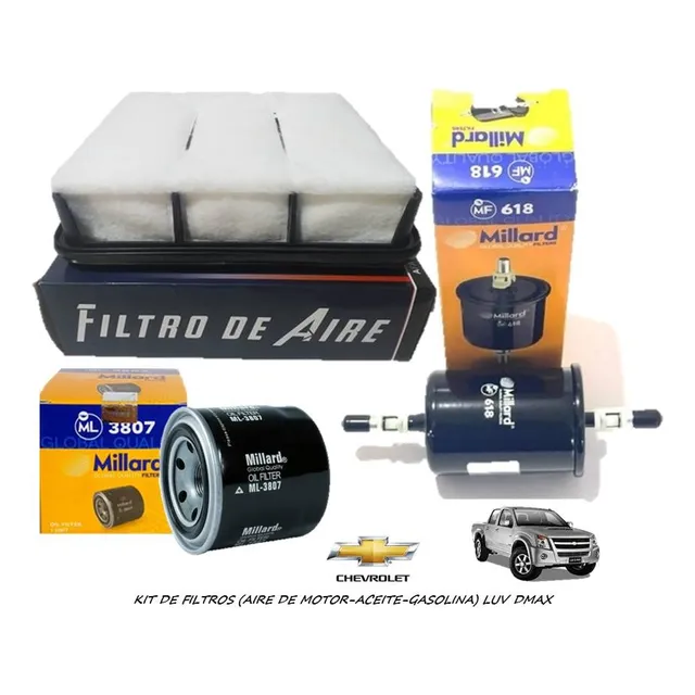 Kit Filtro De Aceite Aire Gasolina Luv Dmax Motor 3.5 Lts