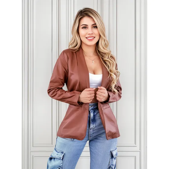 Chaqueta Blaizer Cuerina Para Dama Importada